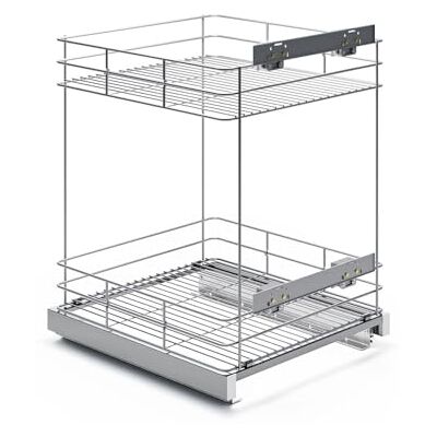 ATM Panier Amovible pour Cuisine, Chariot Coulissant amortissant en Acier Inoxydable, Extraction Totale 50 cm – Cargo Soft-Close Sortie Totale réglage 3D façade – Argent Mat - Publicité ATM Panier Amovible pour Cuisine, Chariot Coulissant amortissant en Acier Inoxydable, Extraction Totale 50 cm – Cargo Soft-Close Sortie Totale réglage 3D façade – Argent Mat - Publicité