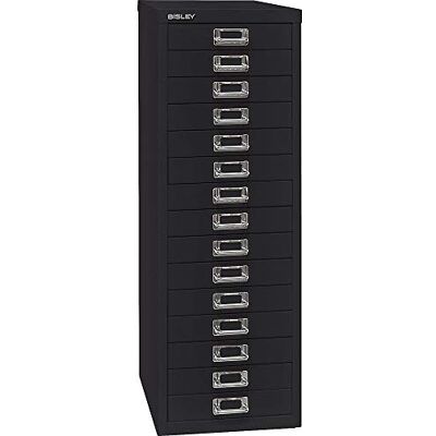 BISLEY MultiDrawer, série 39, Format A4, 15 tiroirs, Métal, 633 Noir, 38 x 27,9 x 86 cm - Publicité BISLEY MultiDrawer, série 39, Format A4, 15 tiroirs, Métal, 633 Noir, 38 x 27,9 x 86 cm - Publicité