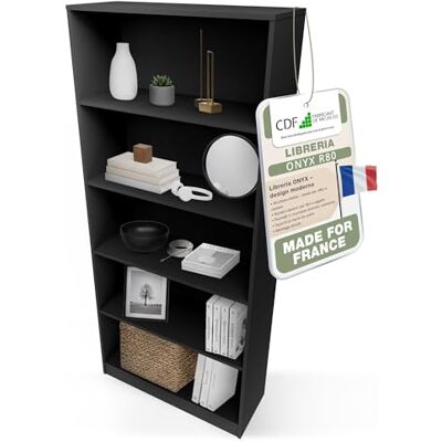 CDF Bibliothèque Ouverte Meuble à Case de Rangement avec Compartiments Colonne pour Bureau Salle à Manger Home Office Salon Livres Dossiers Décoration Chambre Modern Vertical Noir 80 cm - Publicité CDF Bibliothèque Ouverte Meuble à Case de Rangement avec Compartiments Colonne pour Bureau Salle à Manger Home Office Salon Livres Dossiers Décoration Chambre Modern Vertical Noir 80 cm - Publicité