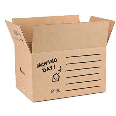 ONLY BOXES Lot de 10 boîtes de déménagement en carton 43 x 30 x 25 cm pour déménagement et rangement avec poignées. Boîtes de rangement AMA622, Marron, 10 cajas 43x30x25 cm - Publicité ONLY BOXES Lot de 10 boîtes de déménagement en carton 43 x 30 x 25 cm pour déménagement et rangement avec poignées. Boîtes de rangement AMA622, Marron, 10 cajas 43x30x25 cm - Publicité