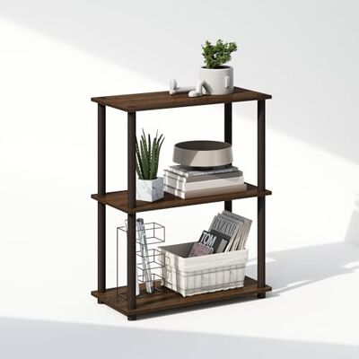 Furinno Turn-N-Tube Étagère, Bibliothèque À 3 Niveaux avec Présentoir Compact Multifonctionnel, 11,6 x 23,6 x 29,6 cm, pour Salon, Chambre, Bureau, Noyer/Marron. Publicité Furinno Turn-N-Tube Étagère, Bibliothèque À 3 Niveaux avec Présentoir Compact Multifonctionnel, 11,6 x 23,6 x 29,6 cm, pour Salon, Chambre, Bureau, Noyer/Marron. Publicité
