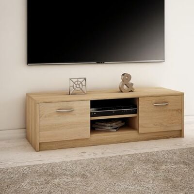 Home Collective Meuble TV Lowboard de 120 cm de Large avec Surface Mate Table TV avec 2 Portes et 1 étagère, en Panneau stratifié, Bord Arrondi et Rails à roulettes en métal Commode TV Sonoma - Publicité Home Collective Meuble TV Lowboard de 120 cm de Large avec Surface Mate Table TV avec 2 Portes et 1 étagère, en Panneau stratifié, Bord Arrondi et Rails à roulettes en métal Commode TV Sonoma - Publicité
