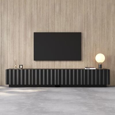 BTM Meuble TV, Meuble Bas Moderne avec Façade Ondulée, Grand Espace de Rangement, Système Push-to-Open – Meuble TV Minimaliste pour Salon - Publicité BTM Meuble TV, Meuble Bas Moderne avec Façade Ondulée, Grand Espace de Rangement, Système Push-to-Open – Meuble TV Minimaliste pour Salon - Publicité