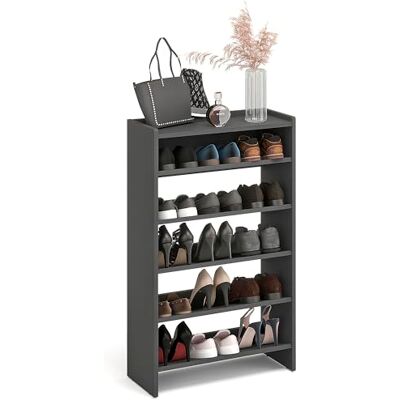 Komto Étagère Chaussures Anthracite – Meuble Range Chaussure 5 Niveaux avec Etagere Supérieure, Porte-Chaussures pour Entrée, Dressing ou Penderie Elexis 60 x 98 x 25 cm (L x H x P) - Publicité Komto Étagère Chaussures Anthracite – Meuble Range Chaussure 5 Niveaux avec Etagere Supérieure, Porte-Chaussures pour Entrée, Dressing ou Penderie Elexis 60 x 98 x 25 cm (L x H x P) - Publicité