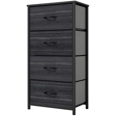 YITAHOME Commode, 4 Tiroirs en Tissu Commode Chambre Meuble de Rangement, Cadre en Métal,pour Chambre à Coucher, Salon,Grain de Bois Noir - Publicité YITAHOME Commode, 4 Tiroirs en Tissu Commode Chambre Meuble de Rangement, Cadre en Métal,pour Chambre à Coucher, Salon,Grain de Bois Noir - Publicité