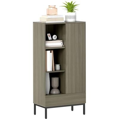 HOMCOM Bibliothèque, Étagère, Meuble de Rangement avec Placard à Porte, 3 Compartiments Ouverts et étagères réglables, Buffet Salle à Manger et Salon, 60 x 34 x 121 cm, Gris - Publicité HOMCOM Bibliothèque, Étagère, Meuble de Rangement avec Placard à Porte, 3 Compartiments Ouverts et étagères réglables, Buffet Salle à Manger et Salon, 60 x 34 x 121 cm, Gris - Publicité