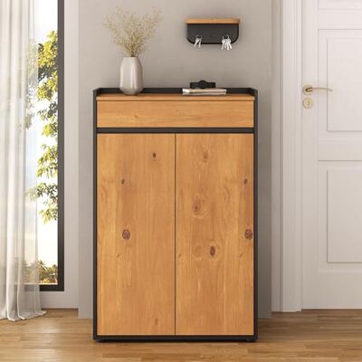 IDIMEX Meuble à Chaussures TILO avec 2 Portes et 1 Tiroir, en Bois Coloris Noir et Chêne, pour 12 à 14 Paires, Rangement à Chaussures Entrée, Étagère - Publicité IDIMEX Meuble à Chaussures TILO avec 2 Portes et 1 Tiroir, en Bois Coloris Noir et Chêne, pour 12 à 14 Paires, Rangement à Chaussures Entrée, Étagère - Publicité