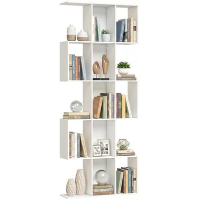 HOMCOM Étagère à 5 Niveaux, bibliothèque étroite, bibliothèque en Forme de S, pour Salon, Chambre, Bureau, Bureau, 80x24x200 cm, Blanc - Publicité HOMCOM Étagère à 5 Niveaux, bibliothèque étroite, bibliothèque en Forme de S, pour Salon, Chambre, Bureau, Bureau, 80x24x200 cm, Blanc - Publicité