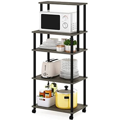 Furinno Turn-N-Tube Chariot de Rangement de Cuisine sans Outil, Bois d'ingénierie, Chêne Français/Noir, 59,4 (P) x 23,6 (L) x 136,9 (H) cm - Publicité Furinno Turn-N-Tube Chariot de Rangement de Cuisine sans Outil, Bois d'ingénierie, Chêne Français/Noir, 59,4 (P) x 23,6 (L) x 136,9 (H) cm - Publicité