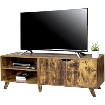 Relaxdays Meuble TV 6 Compartiments, Passage câbles, Jusqu’à 60 Pouces, 50×140×40 cm, Brun - Publicité Relaxdays Meuble TV 6 Compartiments, Passage câbles, Jusqu’à 60 Pouces, 50×140×40 cm, Brun - Publicité
