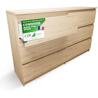 CDF Commode 6 Tiroirs Commode Chambre Chêne Artisan Meuble Armoire de Rangement Spacieux pour Salon Bureau Spacieuse et Design Moderne Facile à Installer 30x75x120 cm Meuble à Vêtements - Publicité CDF Commode 6 Tiroirs Commode Chambre Chêne Artisan Meuble Armoire de Rangement Spacieux pour Salon Bureau Spacieuse et Design Moderne Facile à Installer 30x75x120 cm Meuble à Vêtements - Publicité