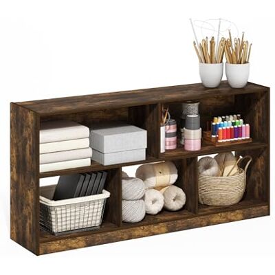 Furinno DALY Étagère, Bibliothèque À 5 Cubes, Étagère De Rangement Horizontale, 27,7 X 120 X 60 Cm, pour Salon, Chambre, Bureau, Pin Ambré. Publicité Furinno DALY Étagère, Bibliothèque À 5 Cubes, Étagère De Rangement Horizontale, 27,7 X 120 X 60 Cm, pour Salon, Chambre, Bureau, Pin Ambré. Publicité