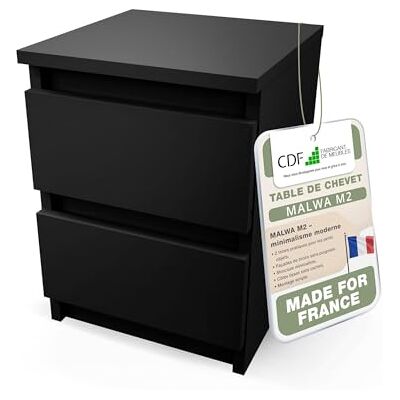 CDF Table de Chevet d’Appoint Étroite Nuit avec 2 Tiroirs pour Salon Chambre Bureau Coucher Espace de Rangement Commode Moderne Organisation Espace Compact Intérieur – Noir - Publicité CDF Table de Chevet d’Appoint Étroite Nuit avec 2 Tiroirs pour Salon Chambre Bureau Coucher Espace de Rangement Commode Moderne Organisation Espace Compact Intérieur – Noir - Publicité