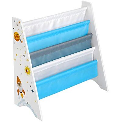 SONGMICS Bibliothèque Enfant, Étagère de Rangement pour Livres, avec Kit Anti-basculement, pour Chambre d’Enfant, Salle de Jeux, Garderie, École, 62,5 x 28 x 60 cm, Motif Espace, Blanc GKR72WT - Publicité SONGMICS Bibliothèque Enfant, Étagère de Rangement pour Livres, avec Kit Anti-basculement, pour Chambre d’Enfant, Salle de Jeux, Garderie, École, 62,5 x 28 x 60 cm, Motif Espace, Blanc GKR72WT - Publicité