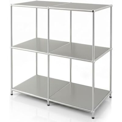 KARAT Étagère métallique Concept Epuré MK-027 Buffet et étagère de Rangement Ouverte à 3 Niveaux, pour Salon sdb et Chambre L78 × P40 × H81.5 cm (Gris) - Publicité KARAT Étagère métallique Concept Epuré MK-027 Buffet et étagère de Rangement Ouverte à 3 Niveaux, pour Salon sdb et Chambre L78 × P40 × H81.5 cm (Gris) - Publicité