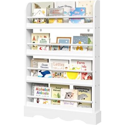 WOLTU Bibliothèque Montessori pour Enfants, Petite Étagère de Rangement à 4 Niveaux sur Pied, Meuble Mural en Bois et MDF pour Chambre d'enfants, Salle de Jeux, 80x12x118cm,Blanc - Publicité WOLTU Bibliothèque Montessori pour Enfants, Petite Étagère de Rangement à 4 Niveaux sur Pied, Meuble Mural en Bois et MDF pour Chambre d'enfants, Salle de Jeux, 80x12x118cm,Blanc - Publicité