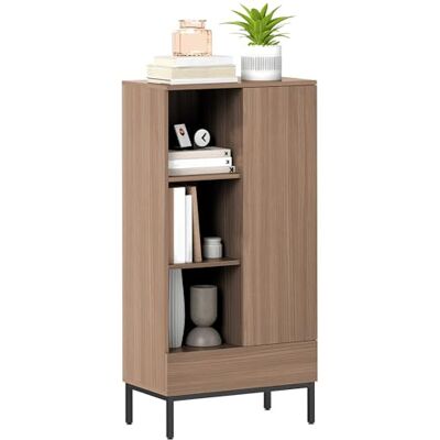 HOMCOM Bibliothèque, Meuble de Rangement avec Placard à Porte, Étagère avec 3 Compartiments Ouverts et étagères Ajustables, Buffet pour Salon et Salle à Manger, 60 x 34 x 121 cm, Gris - Publicité HOMCOM Bibliothèque, Meuble de Rangement avec Placard à Porte, Étagère avec 3 Compartiments Ouverts et étagères Ajustables, Buffet pour Salon et Salle à Manger, 60 x 34 x 121 cm, Gris - Publicité