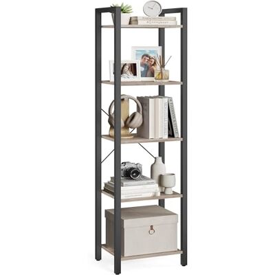 VASAGLE Étagère 5 Niveaux, Bibliothèque, Meuble de Rangement, pour Bureau, Salon, Chambre, 30 x 39,6 x 154 cm, Style Industriel, Grège Chiné et Noir d'Encre LLS100B02 - Publicité VASAGLE Étagère 5 Niveaux, Bibliothèque, Meuble de Rangement, pour Bureau, Salon, Chambre, 30 x 39,6 x 154 cm, Style Industriel, Grège Chiné et Noir d'Encre LLS100B02 - Publicité