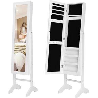 SONGMICS jbc77 W Armoire à bijoux et miroir deux dans un support, blanc, 35 x 35 x 153 cm - Publicité SONGMICS jbc77 W Armoire à bijoux et miroir deux dans un support, blanc, 35 x 35 x 153 cm - Publicité