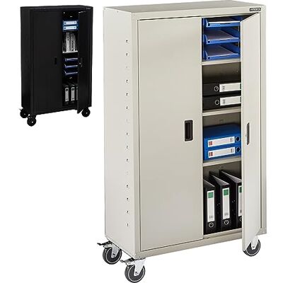 AREBOS Armoire à dossiers Armoire de Bureau INCL. Jeu de 4 roulettes 155 x 90 x 40 2 Portes avec 3 étagères réglables en Hauteur avec Serrure à Cylindre Gris - Publicité AREBOS Armoire à dossiers Armoire de Bureau INCL. Jeu de 4 roulettes 155 x 90 x 40 2 Portes avec 3 étagères réglables en Hauteur avec Serrure à Cylindre Gris - Publicité