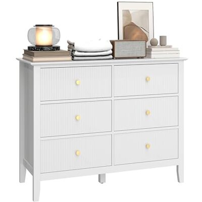 HOMCOM Commode Buffet à 6 tiroirs Armoire de rangement moderne Commode pour salon, chambre à coucher, couloir 100 x 40 x 78 cm Blanc - Publicité HOMCOM Commode Buffet à 6 tiroirs Armoire de rangement moderne Commode pour salon, chambre à coucher, couloir 100 x 40 x 78 cm Blanc - Publicité