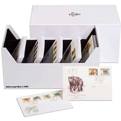 Leuchtturm 345417 Boîte Intercept L 180 pour séries de pièces, lettres et documents - Publicité Leuchtturm 345417 Boîte Intercept L 180 pour séries de pièces, lettres et documents - Publicité