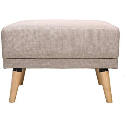 Miliboo ULLA Pouf Beige - Pouf / repose-pieds - Publicité Miliboo ULLA Pouf Beige - Pouf / repose-pieds - Publicité