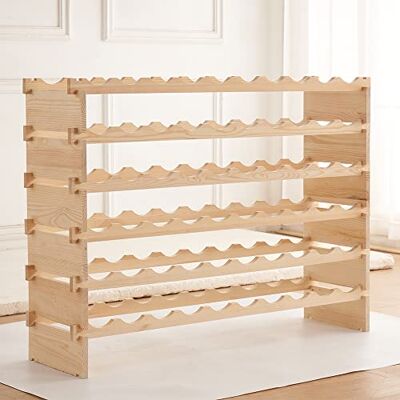 LANTUS Étagère à Bouteille en 6 Etages,Pissente Étagère de Rangement pour 60 Bouteilles de vin sur Pied en Bois pour Garde-Manger ou Cuisine,110*30*80.5cm-60 grilles - Publicité LANTUS Étagère à Bouteille en 6 Etages,Pissente Étagère de Rangement pour 60 Bouteilles de vin sur Pied en Bois pour Garde-Manger ou Cuisine,110*30*80.5cm-60 grilles - Publicité