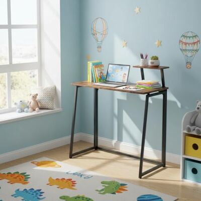 FurnitureR Bureau Pliant Enfant, Compact et Léger, Plateau Bois/Métal, Etagère Ecran, Surface Facile à Nettoyer, Parfait pour Devoirs, Lecture ou Créativité dans la Chambre, 80 x 40 x 74 cm - Publicité FurnitureR Bureau Pliant Enfant, Compact et Léger, Plateau Bois/Métal, Etagère Ecran, Surface Facile à Nettoyer, Parfait pour Devoirs, Lecture ou Créativité dans la Chambre, 80 x 40 x 74 cm - Publicité