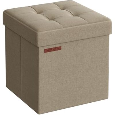 SONGMICS - LSF027K01 - Camel - 38 cm - Ottoman de rangement - Publicité SONGMICS - LSF027K01 - Camel - 38 cm - Ottoman de rangement - Publicité