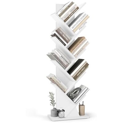 VASAGLE Custos Collection Bibliothèque Arbre, Bibliothèque Moderne sur Pied, pour Chambre, Salon, Bureau, 20 x 38 x 115,2 cm, Blanc Nuage LBC609WB01 - Publicité VASAGLE Custos Collection Bibliothèque Arbre, Bibliothèque Moderne sur Pied, pour Chambre, Salon, Bureau, 20 x 38 x 115,2 cm, Blanc Nuage LBC609WB01 - Publicité