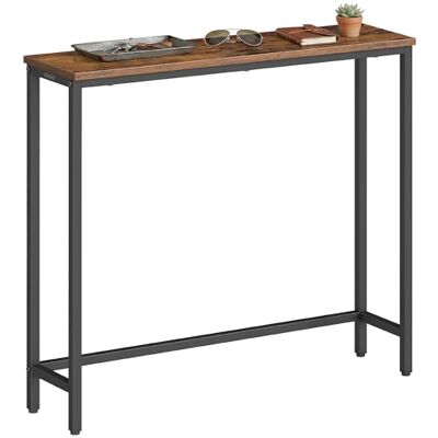 VASAGLE Console, Meuble Console, Plateau Monobloc, Montage Facile, pour Couloir, Chambre, Salon, 1 Niveau, 20 x 80 x 81,2 cm, Marron Rustique et Noir d'encre LNT035KD01 - Publicité VASAGLE Console, Meuble Console, Plateau Monobloc, Montage Facile, pour Couloir, Chambre, Salon, 1 Niveau, 20 x 80 x 81,2 cm, Marron Rustique et Noir d'encre LNT035KD01 - Publicité