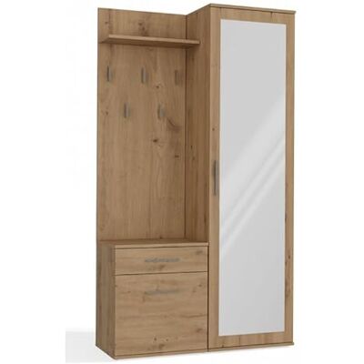 CDF Armoire Haute Entrée Miroir Coulissant Panneau Crochets Étagère Chaussures Vestes Tiroir, Meuble Hall Rangement Design Chêne Artisan Naturel, Dimensions 35x50x180 cm, Poids 63 kg Penderie Couloir - Publicité CDF Armoire Haute Entrée Miroir Coulissant Panneau Crochets Étagère Chaussures Vestes Tiroir, Meuble Hall Rangement Design Chêne Artisan Naturel, Dimensions 35x50x180 cm, Poids 63 kg Penderie Couloir - Publicité