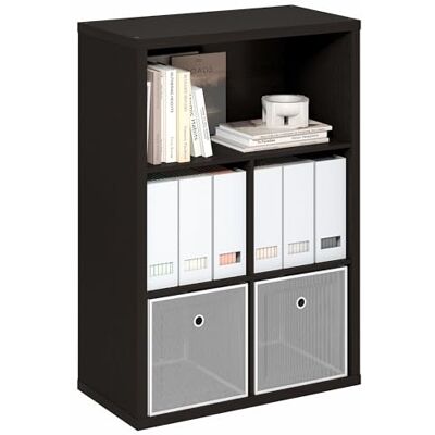 Furinno Cubicle Étagère, Bibliothèque À 5 Cubes, Rangement Intégré avec Fond Fermé, 39 X 76 X 110 Cm, Idéale pour Le Salon, La Chambre Ou Le Bureau, Chêne Foncé - Publicité Furinno Cubicle Étagère, Bibliothèque À 5 Cubes, Rangement Intégré avec Fond Fermé, 39 X 76 X 110 Cm, Idéale pour Le Salon, La Chambre Ou Le Bureau, Chêne Foncé - Publicité
