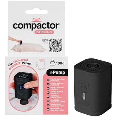 Compactor Pompe électrique portable sans fil pour sacs de rangement sous vide Recharge USB Puissante Design compact de voyage Compatible sacs - Publicité Compactor Pompe électrique portable sans fil pour sacs de rangement sous vide Recharge USB Puissante Design compact de voyage Compatible sacs - Publicité