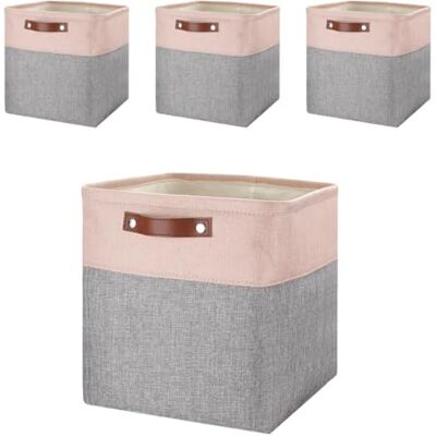 Mangata 25 28 30 33 cm Boite Rangement Tissu, 30x30x30 cm Cube Rangement, Lavable, Pliable, Lot de 4, Gris Rose - Publicité Mangata 25 28 30 33 cm Boite Rangement Tissu, 30x30x30 cm Cube Rangement, Lavable, Pliable, Lot de 4, Gris Rose - Publicité