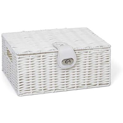 ARPAN Panier de Rangement en résine tressée avec Couvercle et Serrure Blanc - Publicité ARPAN Panier de Rangement en résine tressée avec Couvercle et Serrure Blanc - Publicité
