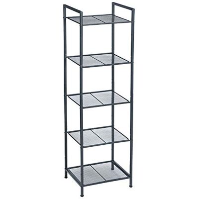 SONGMICS Étagère de Salle de Bain, en Métal, Rangement de Cuisine, 5 Niveaux, Étagère sur Pied, Porte-Plantes, Extensible, Grille Réglable en Hauteur, Style Industriel, Noir BSC35BK - Publicité SONGMICS Étagère de Salle de Bain, en Métal, Rangement de Cuisine, 5 Niveaux, Étagère sur Pied, Porte-Plantes, Extensible, Grille Réglable en Hauteur, Style Industriel, Noir BSC35BK - Publicité