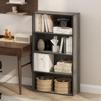 Furinno Simple Étagère, Bibliothèque À 4 Niveaux avec Étagère Ouverte, 24 x 60 x 106 cm, Idéale pour Le Salon, La Chambre Ou Le Bureau, Chêne Français. Publicité Furinno Simple Étagère, Bibliothèque À 4 Niveaux avec Étagère Ouverte, 24 x 60 x 106 cm, Idéale pour Le Salon, La Chambre Ou Le Bureau, Chêne Français. Publicité