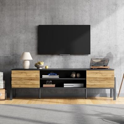 Merax Meuble TV 175 cm pour télévision Jusqu’à 70 Pouces, avec 2 armoires et étagères Ouvertes, Meuble Salon Moderne - Publicité Merax Meuble TV 175 cm pour télévision Jusqu’à 70 Pouces, avec 2 armoires et étagères Ouvertes, Meuble Salon Moderne - Publicité
