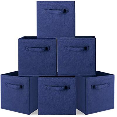 Ejoyous Lot de 6 Cube de Rangement Tissu, Pliants Boîtes de Rangement Ouvertes en Textile Caisse de Rangement pour Linge Jouets Vêtement Disques DVD 27 * 26 * 28 cm bleu foncé - Publicité Ejoyous Lot de 6 Cube de Rangement Tissu, Pliants Boîtes de Rangement Ouvertes en Textile Caisse de Rangement pour Linge Jouets Vêtement Disques DVD 27 * 26 * 28 cm bleu foncé - Publicité