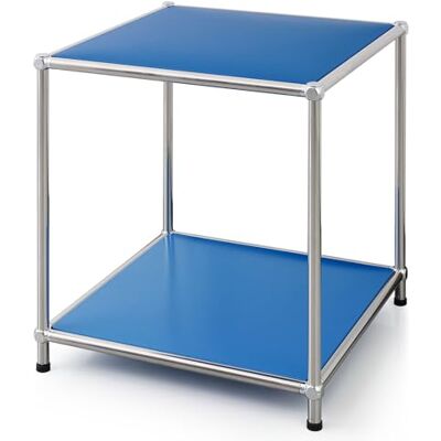 KARAT Étagère métallique Bleu – Étagère compacte avec 2 tablettes Ouvertes (L40 × P40 × H46 cm) – Structure en Acier chromé thermolaqué – Utilisation Polyvalente – Concept Epure MK-012 - Publicité KARAT Étagère métallique Bleu – Étagère compacte avec 2 tablettes Ouvertes (L40 × P40 × H46 cm) – Structure en Acier chromé thermolaqué – Utilisation Polyvalente – Concept Epure MK-012 - Publicité