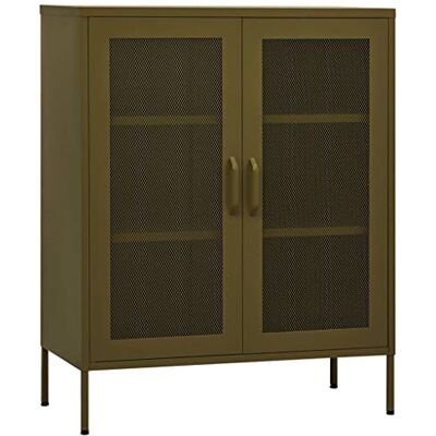 vidaXL Armoire de Rangement Placard Armoire de Stockage Meuble de Rangement Salon Salle de Séjour Intérieur Vert Olive 80x35x101,5 cm Acier - Publicité vidaXL Armoire de Rangement Placard Armoire de Stockage Meuble de Rangement Salon Salle de Séjour Intérieur Vert Olive 80x35x101,5 cm Acier - Publicité