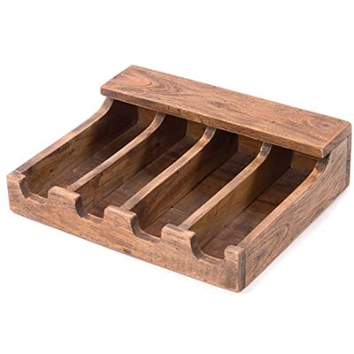 DESIGN DELIGHTS Range-Couverts en Bois Palu Acajou/Teck, 36x30 cm (lxp) Coffret à Couverts, Organiseur de Cuisine, Caisse de Rangement, Caisse de tri Rustique - Publicité DESIGN DELIGHTS Range-Couverts en Bois Palu Acajou/Teck, 36x30 cm (lxp) Coffret à Couverts, Organiseur de Cuisine, Caisse de Rangement, Caisse de tri Rustique - Publicité