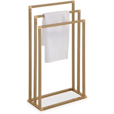 IDIMEX Porte-Serviettes sur Pied KUNO Portant pour vêtements et Linge de Salle de Bain avec 3 Niveaux d'étendage sur différentes hauteurs, Structure en métal laqué Or - Publicité IDIMEX Porte-Serviettes sur Pied KUNO Portant pour vêtements et Linge de Salle de Bain avec 3 Niveaux d'étendage sur différentes hauteurs, Structure en métal laqué Or - Publicité