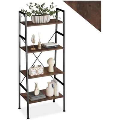 tectake ® Étagère échelle à 4 Niveaux, 57,5 x 35,5 x 139 cm, Bibliothèque Style Industriel Vintage, Etagere Bois et Acier, Meuble de Rangement Chambre Salon Bureau, Etagere Bibliotheque, Bois foncé - Publicité tectake ® Étagère échelle à 4 Niveaux, 57,5 x 35,5 x 139 cm, Bibliothèque Style Industriel Vintage, Etagere Bois et Acier, Meuble de Rangement Chambre Salon Bureau, Etagere Bibliotheque, Bois foncé - Publicité