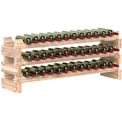 HOMCOM Casier à Bouteilles pour 36 Bouteilles, étagère à vin avec 3 Niveaux modulable et superposable, casier à vin en Bois de Sapin Massif, pour Cave, Bars, sous-sols, 114x28x42,5cm, Bois Naturel - Publicité HOMCOM Casier à Bouteilles pour 36 Bouteilles, étagère à vin avec 3 Niveaux modulable et superposable, casier à vin en Bois de Sapin Massif, pour Cave, Bars, sous-sols, 114x28x42,5cm, Bois Naturel - Publicité