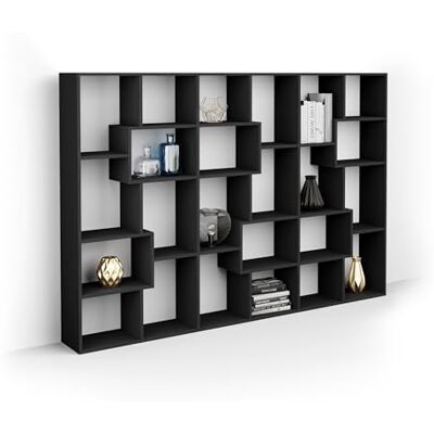 MOBILI FIVER , Bibliothèque M Iacopo (160,8 x 236,4 cm), Frêne Noir, Étagère Bibliothèque pour Salon, Bureau, Made in Italy - Publicité MOBILI FIVER , Bibliothèque M Iacopo (160,8 x 236,4 cm), Frêne Noir, Étagère Bibliothèque pour Salon, Bureau, Made in Italy - Publicité