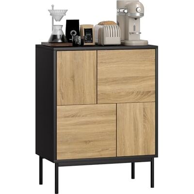 HOMCOM Buffet Salon Meuble de Rangement Armoire de Cuisine avec Portes à Pousser et 4 placards Style Moderne Buffet Salle à Manger et Salon, 60 x 35 x 78 cm, Noir et Effet Bois Naturel - Publicité HOMCOM Buffet Salon Meuble de Rangement Armoire de Cuisine avec Portes à Pousser et 4 placards Style Moderne Buffet Salle à Manger et Salon, 60 x 35 x 78 cm, Noir et Effet Bois Naturel - Publicité