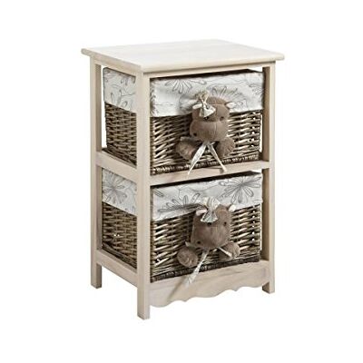 AUBRY GASPARD Commode 2 Tiroirs Hippopotames Bois/Osier Laqué Gris Doublure Coton 41x32x63 cm Décor Tête d'Hippopotame Peluche Rangement Enfant Pratique - Publicité AUBRY GASPARD Commode 2 Tiroirs Hippopotames Bois/Osier Laqué Gris Doublure Coton 41x32x63 cm Décor Tête d'Hippopotame Peluche Rangement Enfant Pratique - Publicité